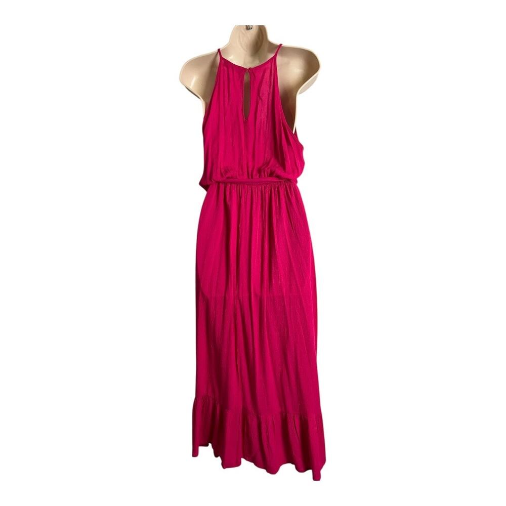 Ivory Cove Boutique Pink Resort Dress Cruise Vacation gauze Summer Fuscia S M - Picture 6 of 8